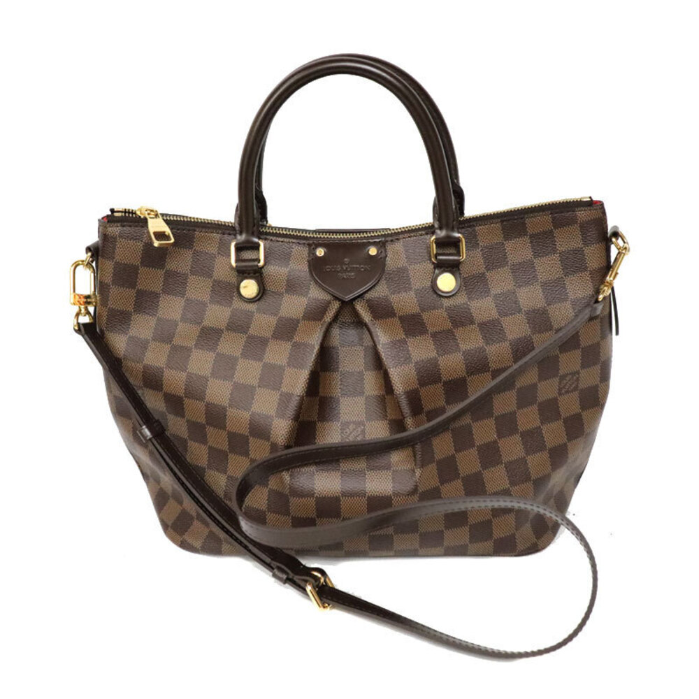 LOUIS VUITTON Siena Damier Canvas Ebene Brown LV Tote Bag - Picture 1 of 6